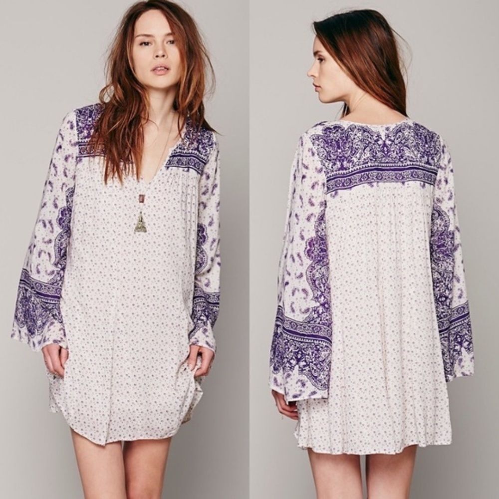 Free People Dreamy Daze Purple Swing Dress…